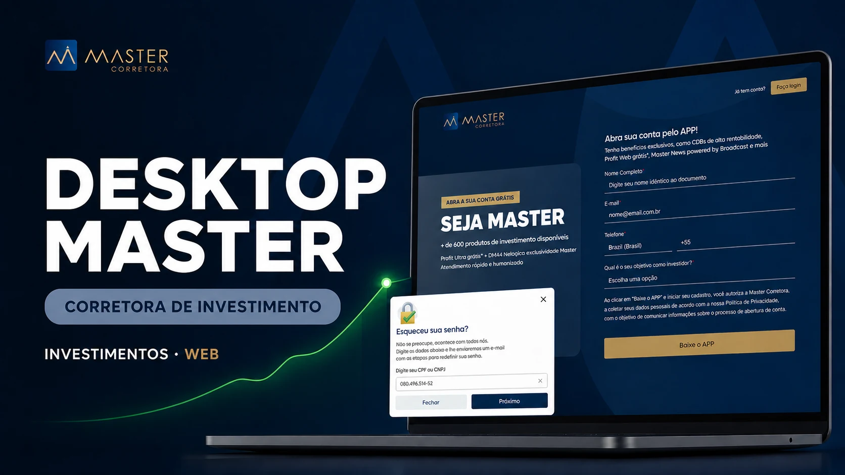 Capa do case Desktop Master para investidores