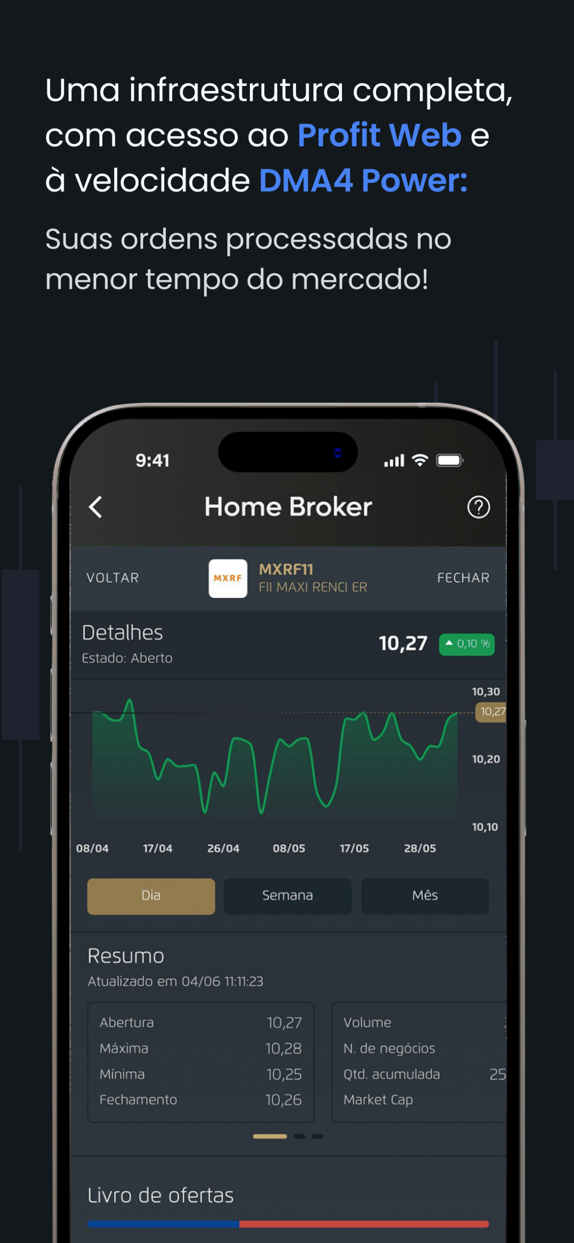 Tela operacional do app Master