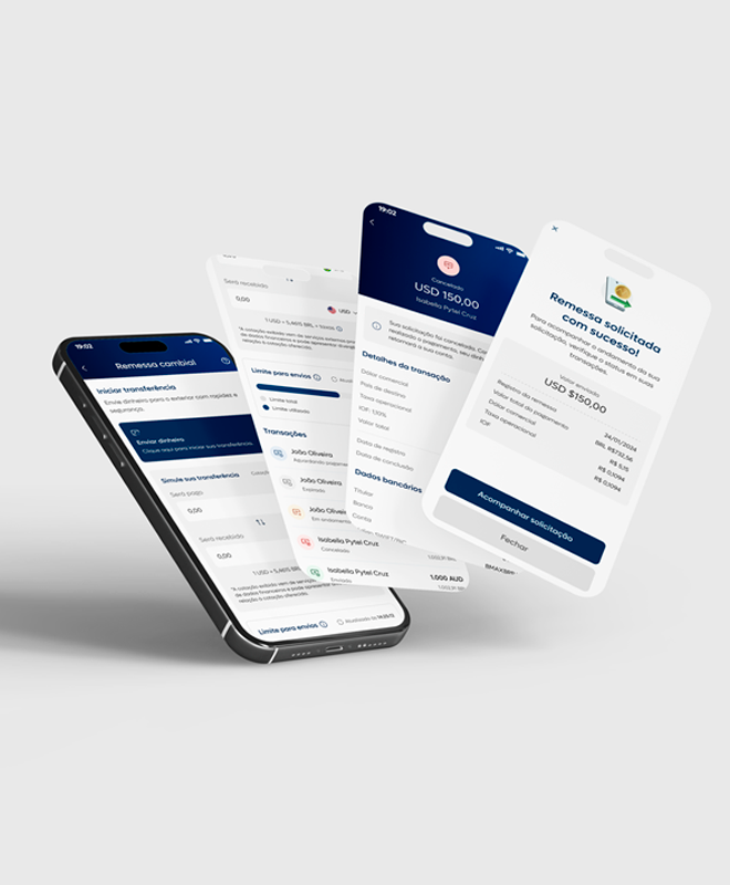 Jornada mobile de remessa cambial